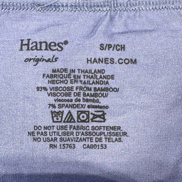 Hanes Originals Womens Size Small 5 Hipsters Bamboo Blend Blue New Without Tags - Picture 3 of 6